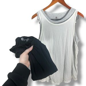 Lot of 2 Kindred Bravely Layered Nursing Tank Top Black and White Size XXL
